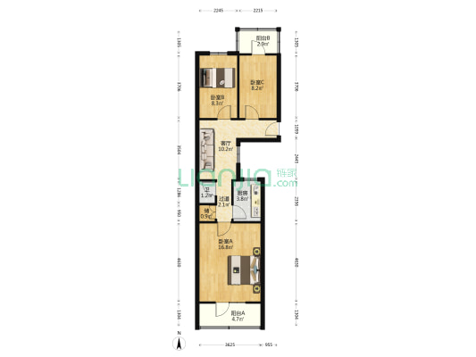 西号巷15号 3室1厅1卫 73平方