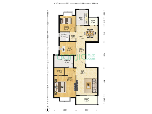 农房熙藏苑 3室2厅2卫 141平方