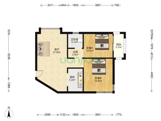 贵安云谷·智都汇 2室1厅1卫 83平方