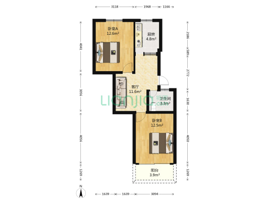 斗池新村B区 2室1厅1卫 67平方