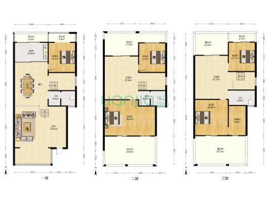 红莲山庄 5室1厅3卫 297平方