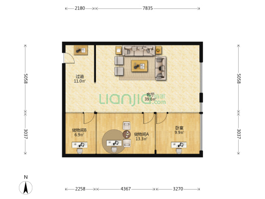 国华大厦 1室1厅0卫 121平方