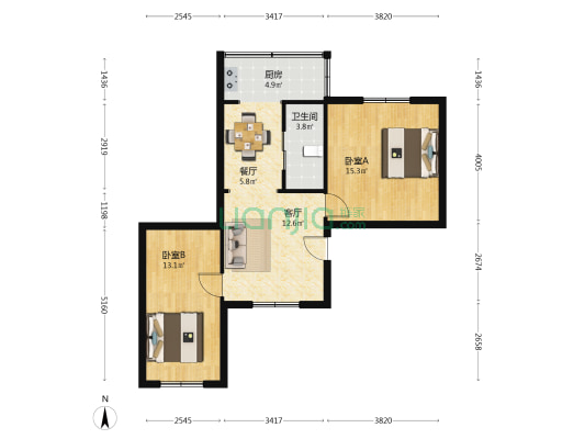 和燕路465号 2室2厅1卫 67平方