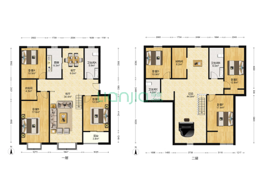 齐银·瑞泉阳光花园 6室2厅3卫 214平方