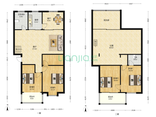 惠钱一村 4室2厅2卫 203平方