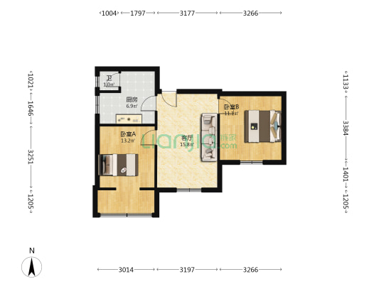 兴关南巷4号 2室1厅1卫 59平方