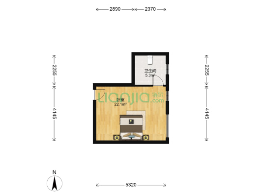 攀华国际广场 1室0厅1卫 36平方