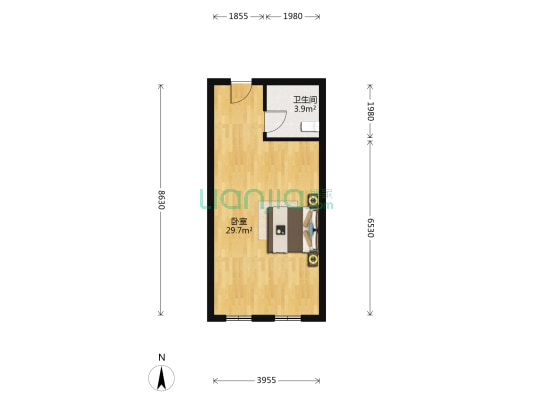 金阳大厦 1室0厅1卫 49平方