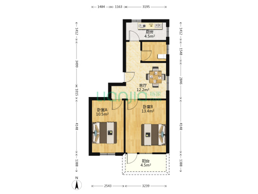 光明东村二期 2室1厅1卫 60平方