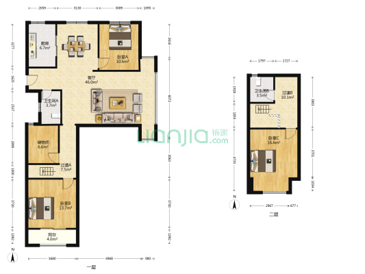 大家悦墅 3室1厅2卫 101平方