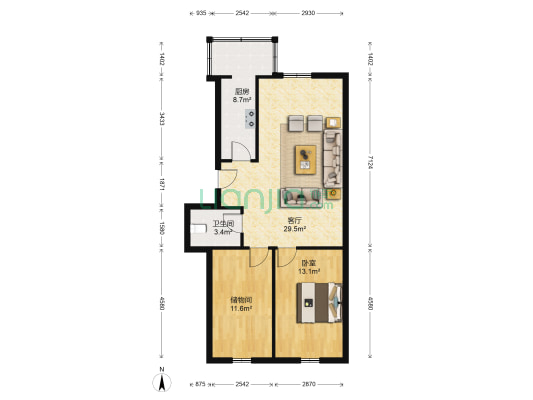 阳光小区 1室1厅1卫 89平方