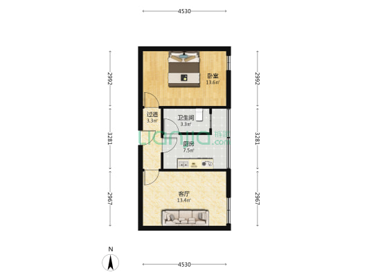 培正二横路 1室1厅1卫 53平方