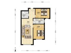 高铁板块精装两居，无遮挡，拎包住-涿州K2狮子城南区户型图