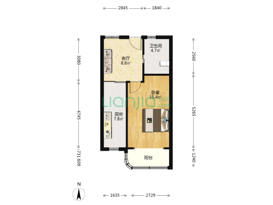 凌兆新村(上浦路165弄) 1室1厅1卫 51平方