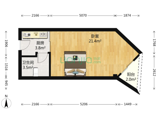 松涛阁 1室0厅1卫 40平方