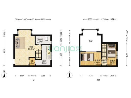 锦宏宝润苑 2室1厅1卫 34平方