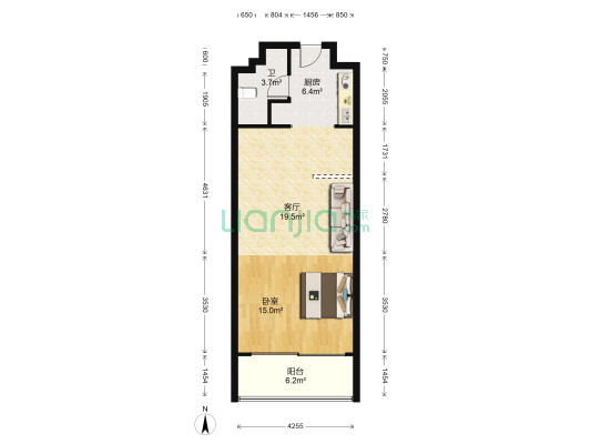 中湾广场 1室1厅1卫 79平方