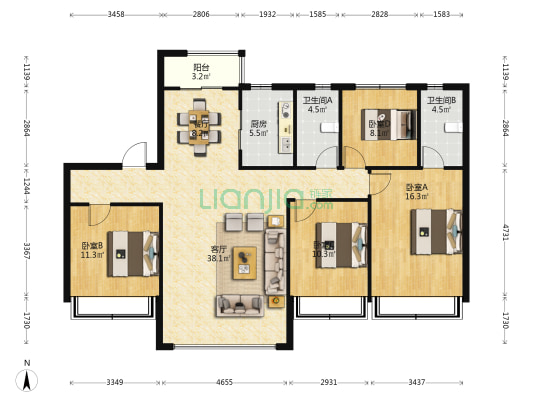 沈丘碧桂园 4室2厅2卫 141平方