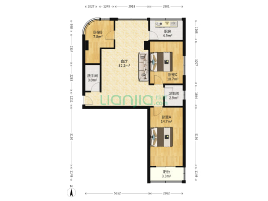 五泉啤酒厂 3室1厅2卫 100平方