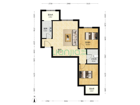 文晟家园北里 2室1厅1卫 89平方