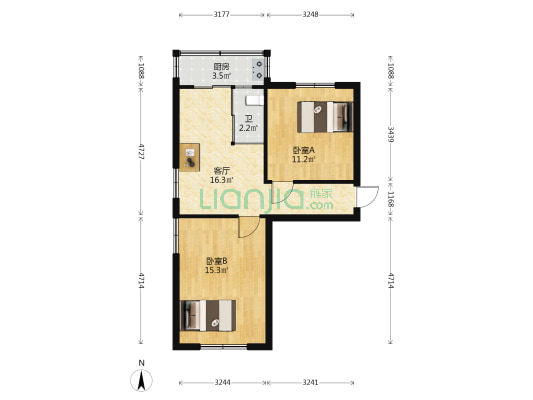 南十小区 2室1厅1卫 56平方