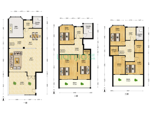 翰林别苑 5室2厅3卫 244平方