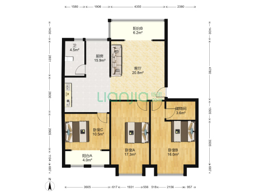 豪德小商品城 3室1厅1卫 115平方