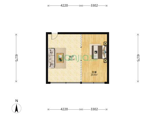 云津大厦 1室1厅0卫 69平方