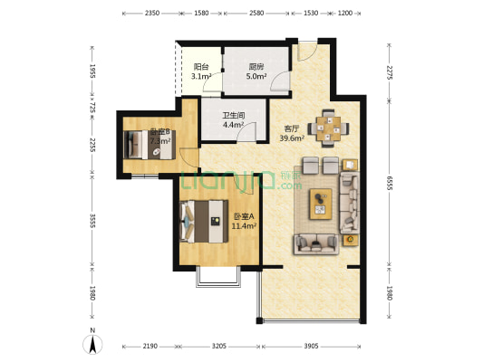 学府苑(新都) 2室1厅1卫 79平方