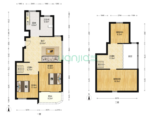 瑞安花园 2室1厅1卫 164平方