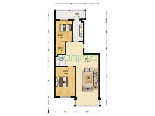 站前金街 2室1厅1卫 100平方