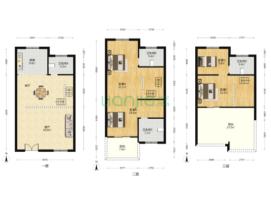 正合香溪茗苑 4室1厅4卫 250平方