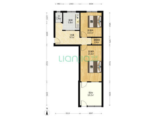 纬一路3号 2室0厅1卫 56平方