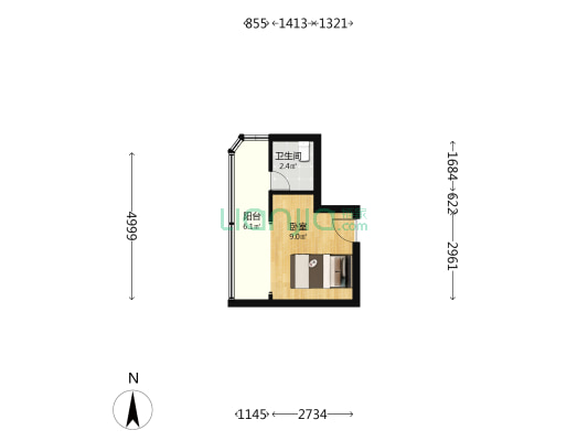 国森雅苑 1室0厅1卫 24平方
