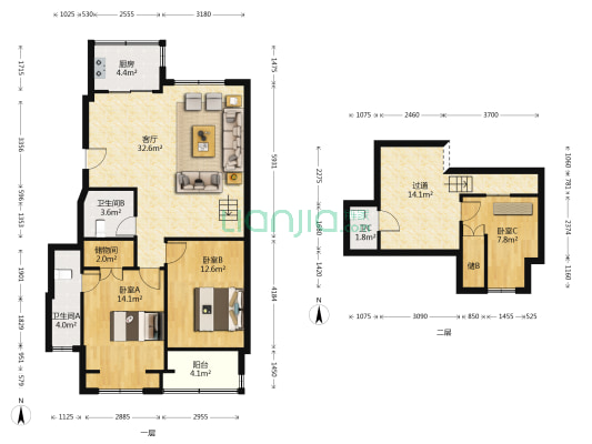 欧景公馆 3室1厅3卫 89平方