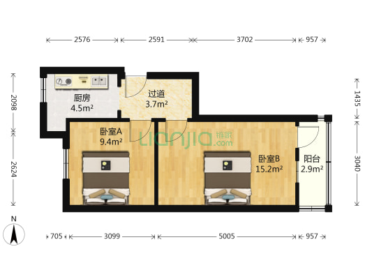 前进路41号 2室0厅0卫 46平方
