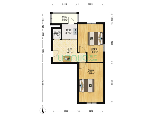 三轻楼 2室1厅1卫 40平方