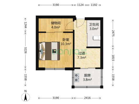 广场社区 1室0厅1卫 35平方