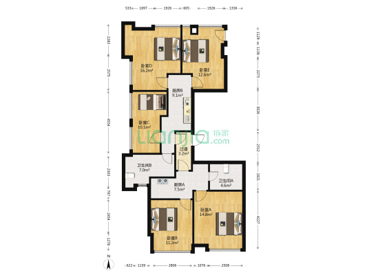 恒逸南岸明珠 5室0厅2卫 146平方