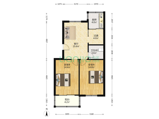 香溪新村 2室1厅1卫 73平方