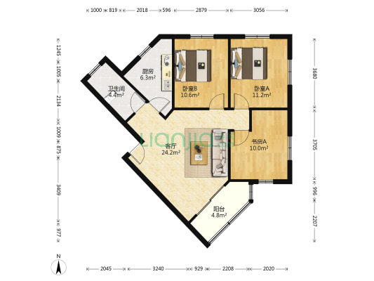 沧二小区 3室1厅1卫 89平方