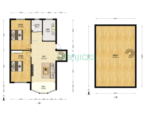 泰瑞小区 2室1厅1卫 173平方