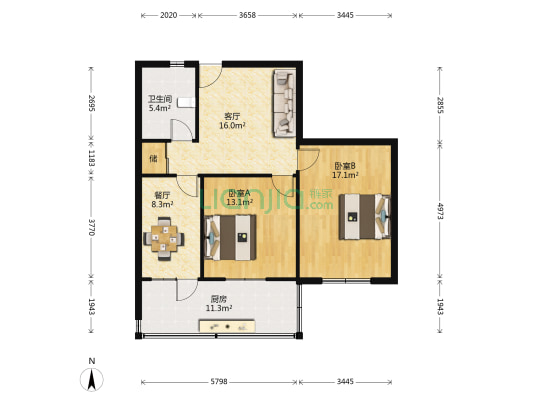 段北东路8号 2室2厅1卫 78平方