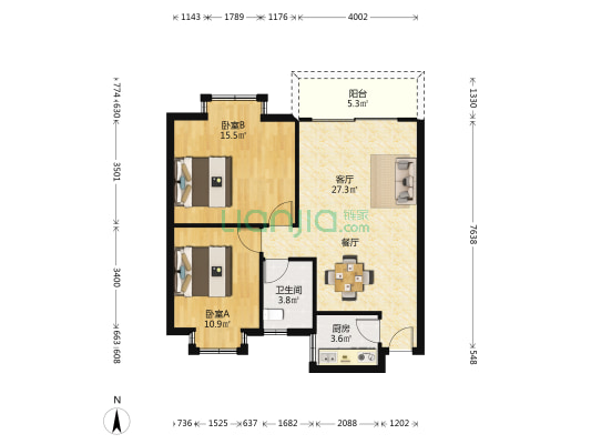 浦安小区 2室1厅1卫 78平方