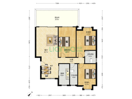 赤洲环巷36号 2室1厅2卫 127平方