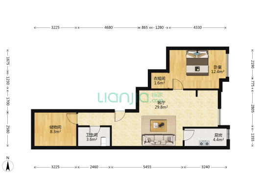 红星国际广场 1室1厅1卫 86平方