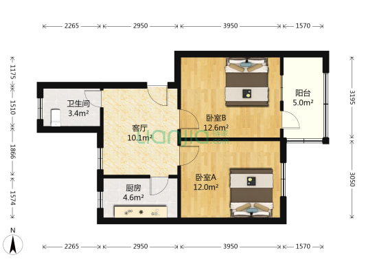 浦沅小区 2室1厅1卫 58平方