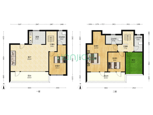 蓬莱碧桂园江山一品 3室1厅3卫 180平方