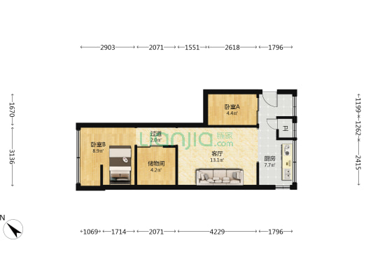 书院路一段252号 2室1厅1卫 49平方