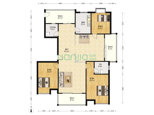泰和家苑 3室1厅2卫 156平方